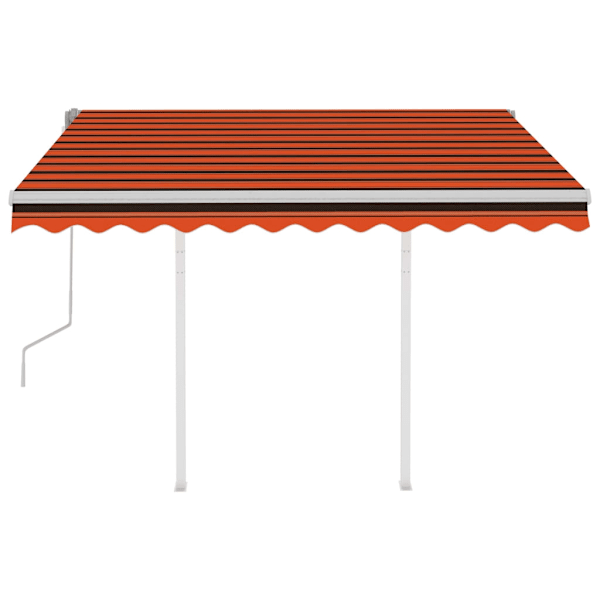 vidaXL Markis med stolpar automatiskt infällbar 3x2,5 m orange/brun Orange