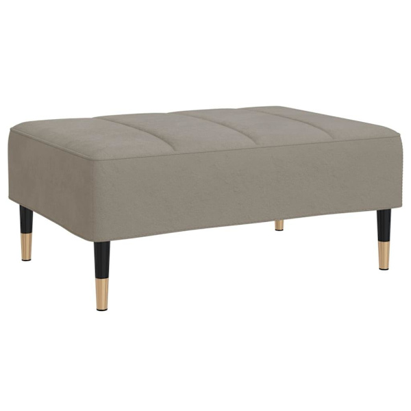 vidaXL Bäddsoffa 2-sits med pall & två kuddar ljusgrå tyg grå