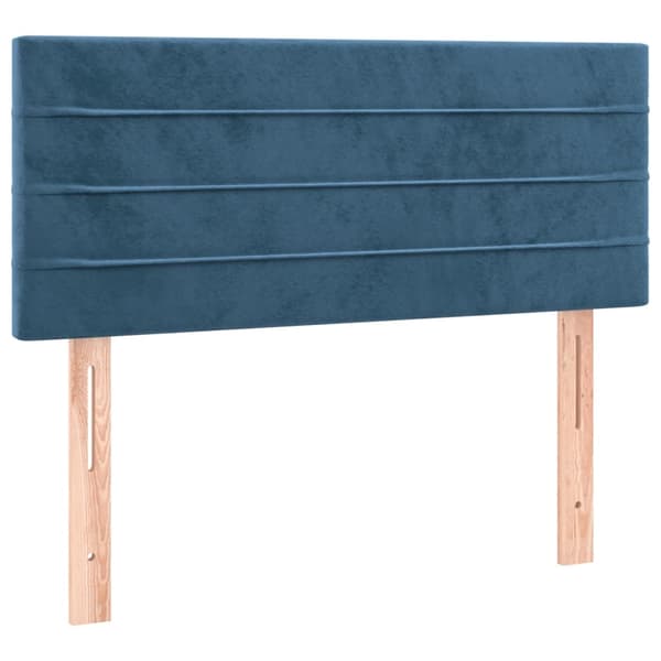 vidaXL Ramsäng med madrass & LED mörkblå 80x200 cm sammet Blå
