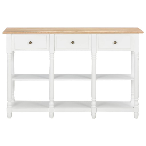 vidaXL Konsolbord vit 120x30x76 cm MDF Vit