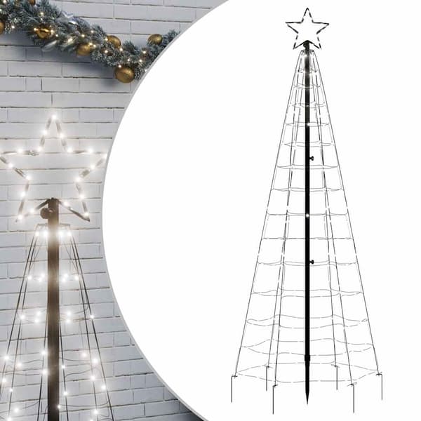 vidaXL LED julgran med spikar 220 LED kallvit 180 cm Kallvit