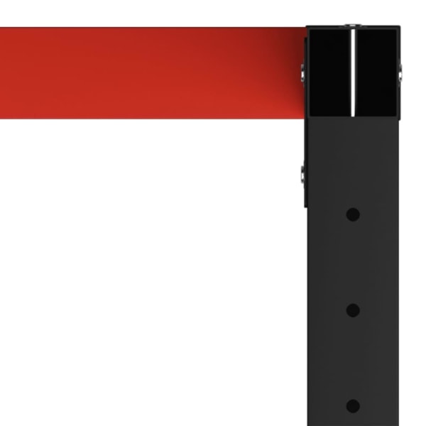 vidaXL Ram till arbetsbänk metall 150x57x79 cm svart och röd Svart