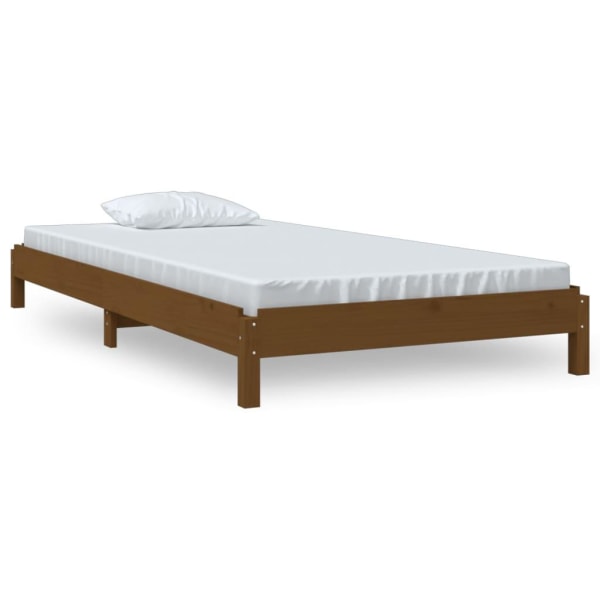 vidaXL Stapelbar säng honungsbrun 75x190 cm massivt furuträ Brun