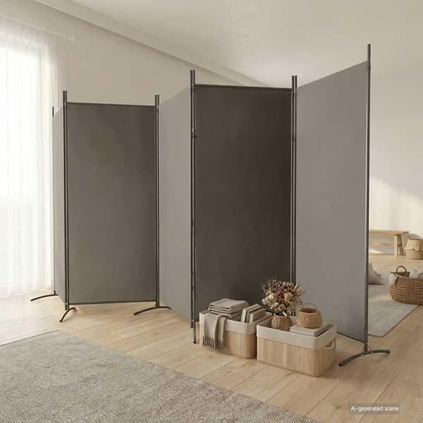 vidaXL Rumsavdelare 5 paneler antracit 433x180 cm tyg Antracit