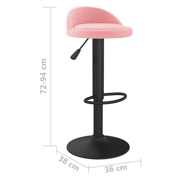 vidaXL Barstol rosa sammet Rosa