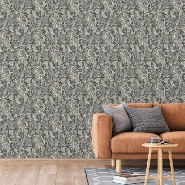 DUTCH WALLCOVERINGS Tapet Mae svart och beige multifärg