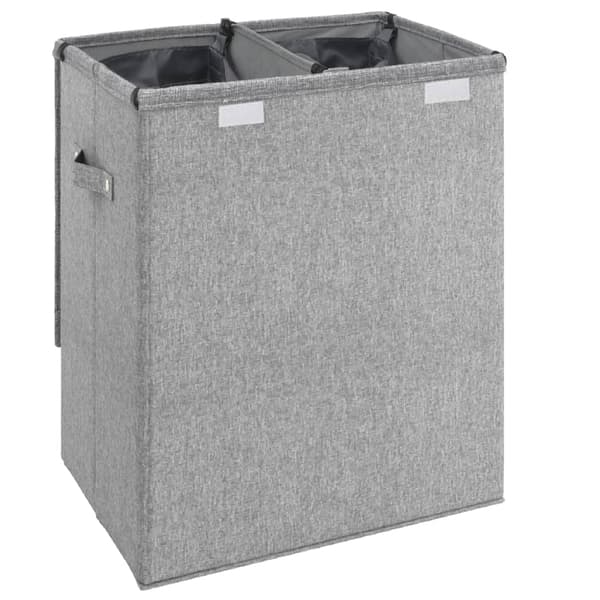 vidaXL Vikbar tvättkorg grå 51x34,5x59 cm konstlinne Grå