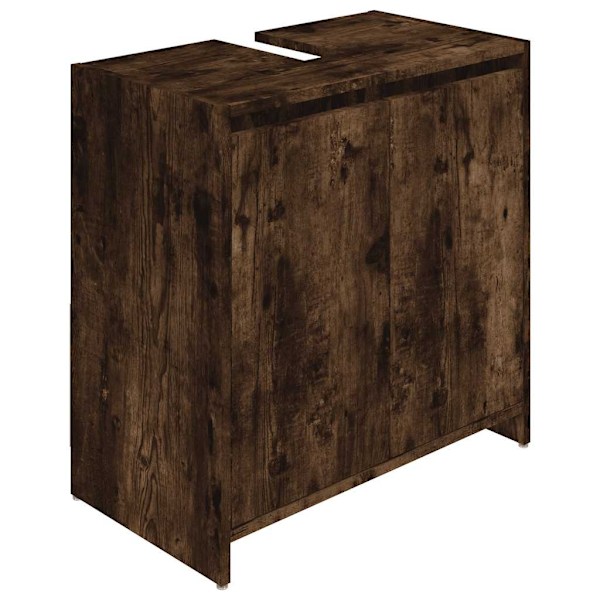 vidaXL Badrumsskåp rökfärgad ek 60x33x61 cm konstruerat trä Brun