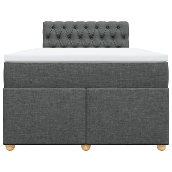 vidaXL Ramsäng med madrass mörkgrå 120x190 cm tyg Grå