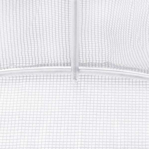 vidaXL Växthus med stålram vit 42 m² 14x3x2 m Vit