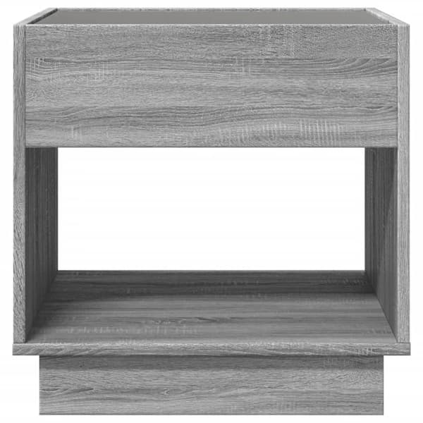 vidaXL Sängbord med Infinity LEDs grå sonoma 50x50x50 cm Grå