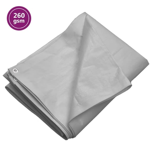 vidaXL Presenning 260 g/m² 8x10 m grå HDPE Grå