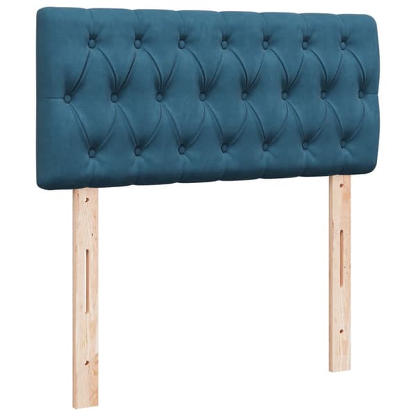 vidaXL Ramsäng med madrass mörkblå 90x200 cm sammet Blå