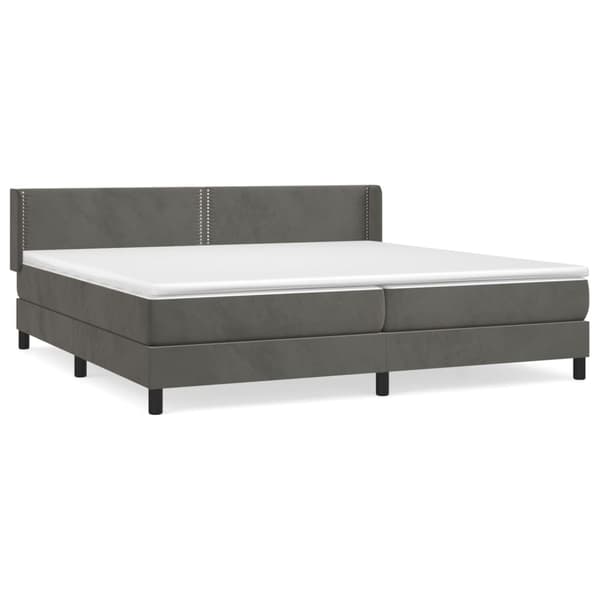 vidaXL Ramsäng med madrass mörkgrå 200x200 cm sammet Grå
