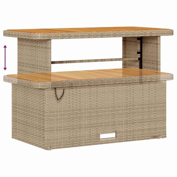 vidaXL Trädgårdsoffset 14 pcs Beige konstrotting Beige