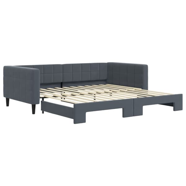 vidaXL Dagbädd utdragbar mörkgrå 100x200 cm sammet Grå