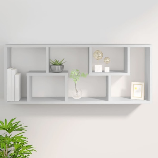 vidaXL Vägghylla vit 36x16x90 cm konstruerat trä Vit