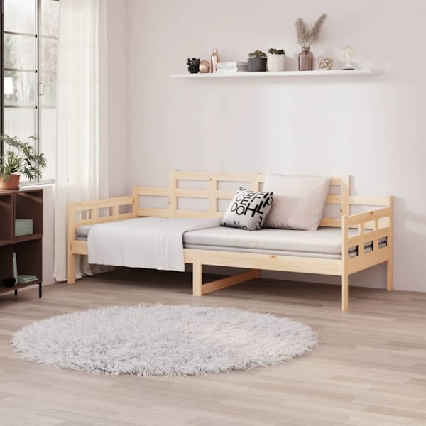 vidaXL Dagbädd massiv furu 90x190 cm Brun