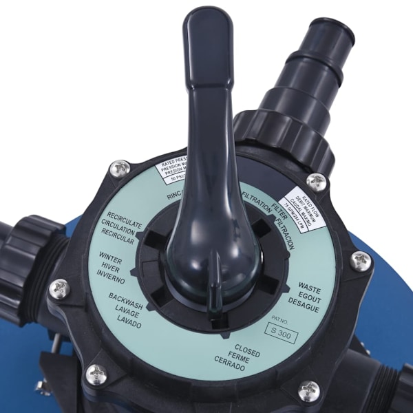 vidaXL Sandfilterpump med timer 530 W 10980 L/tim Blå