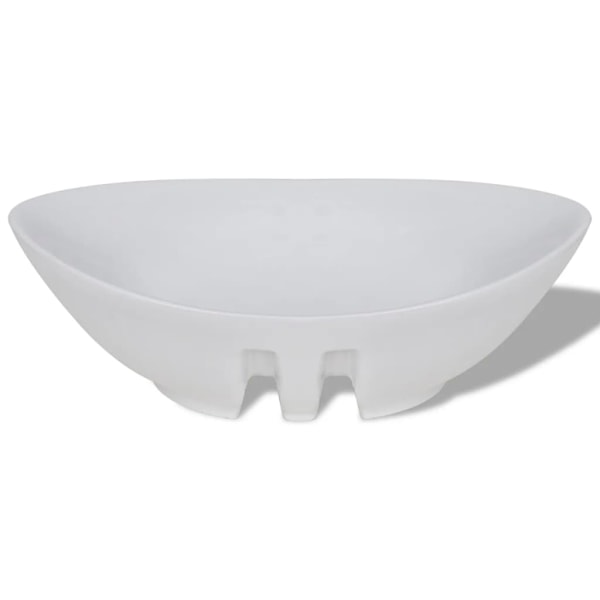 vidaXL Lyxigt ovanpåliggande handfat i keramik 59 x 38,5 cm Vit