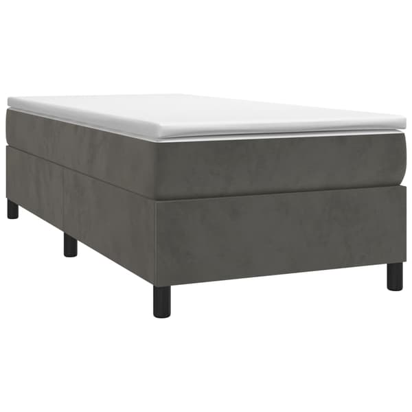 vidaXL Sängram utan madrass mörkgrå 90x190 cm sammet Grå