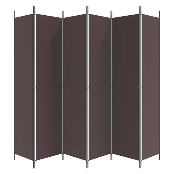 vidaXL Rumsavdelare 6 paneler brun 300x220 cm tyg Brun
