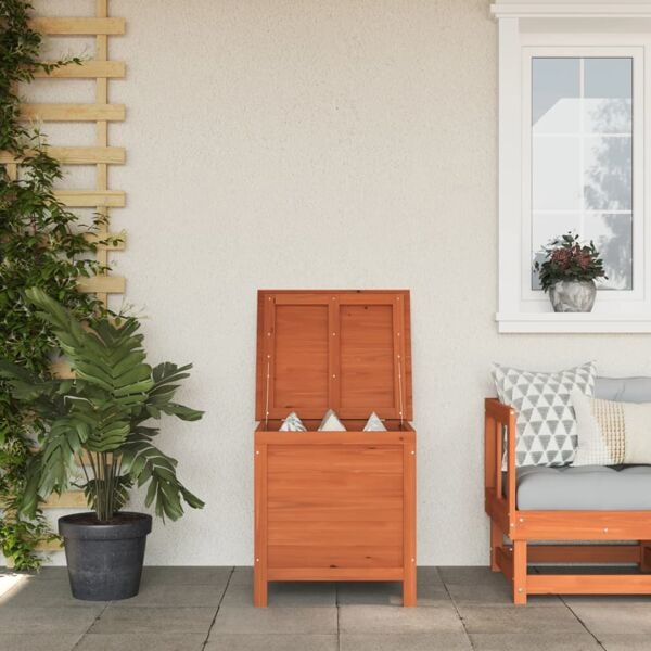 vidaXL Dynbox brun 50x49x56,5 cm massivt granträ Brun