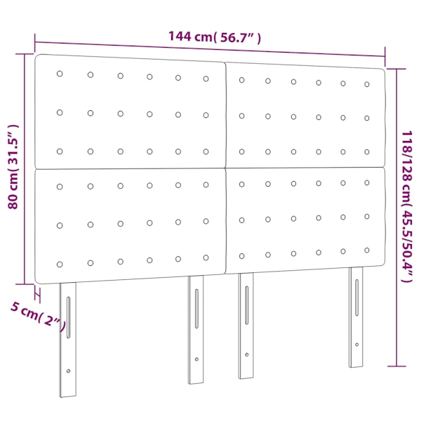 vidaXL Huvudgavlar 4 st grå 72x5x78/88 cm konstläder Grå