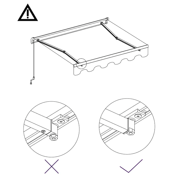 vidaXL Markis manuellt infällbar 350x250 cm blå och vit Blå