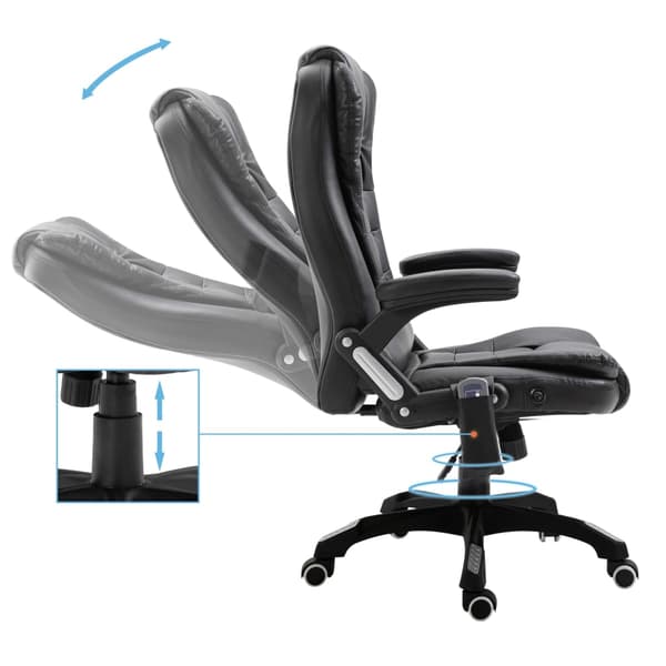 vidaXL Massagekontorsstol svart konstläder Svart