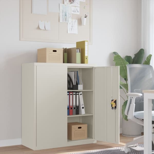 vidaXL Dokumentskåp vit 90x40x105 cm stål Vit