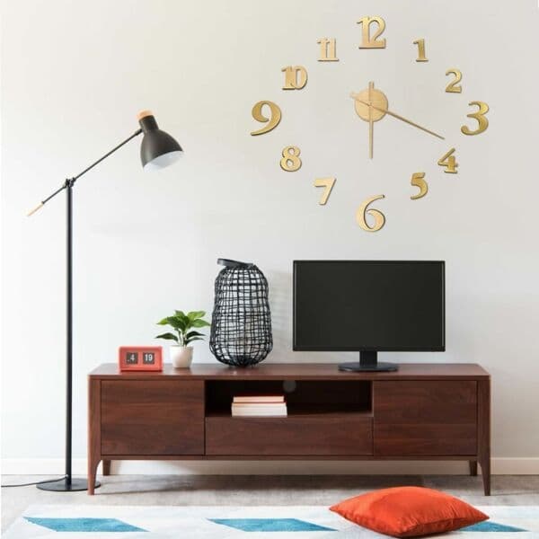 vidaXL Väggklocka 3D modern design guld 100 cm XXL Guld
