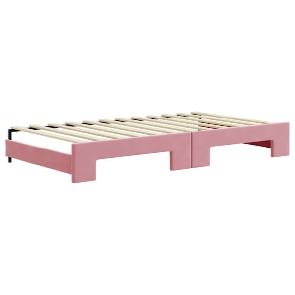 vidaXL Dagbädd utdragbar med lådor rosa 100x200 cm sammet Rosa