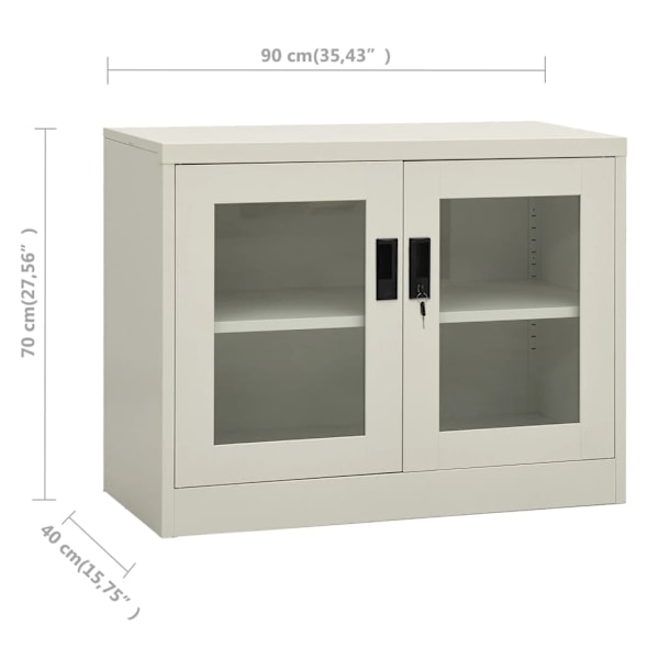 vidaXL Dokumentskåp ljusgrå 90x40x70 cm stål grå