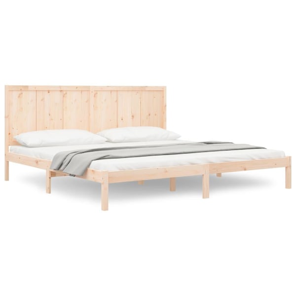 vidaXL Sängram massiv furu 180x200 cm Brun
