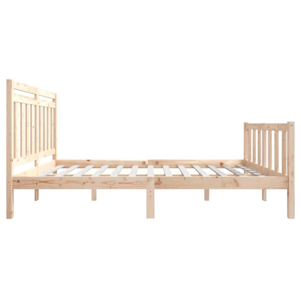 vidaXL Sängram massiv furu 120x190 cm Brun