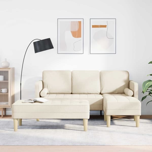 vidaXL Soffset 2 st Linne Polyester Beige