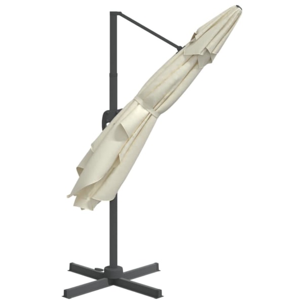 vidaXL Frihängande parasoll med aluminiumstång sandvit 400x300 c Kräm
