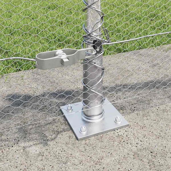vidaXL Hexagonal stängsel med betongfundament 50 x 0,4 m Silver Mesh Silver
