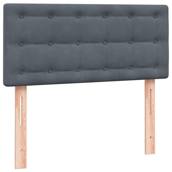 vidaXL Ramsäng med madrass mörkgrå 80x220 cm sammet Grå