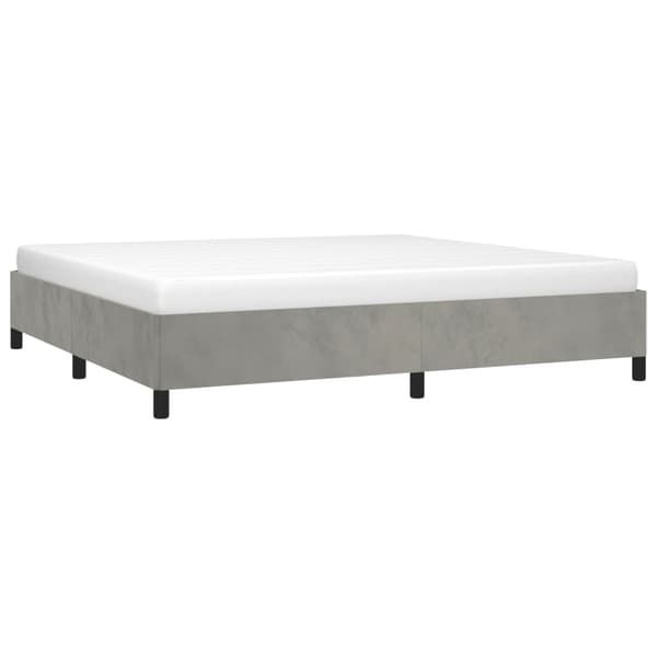 vidaXL Sängram ljusgrå 200x200 cm sammet Grå