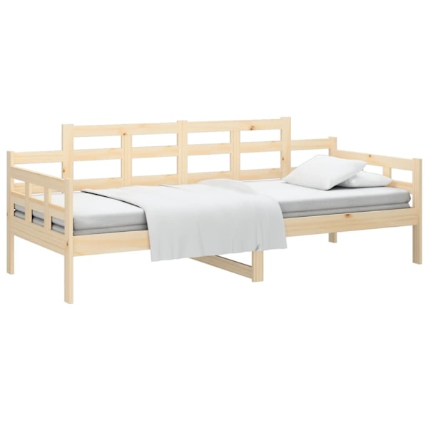 vidaXL Dagbädd massiv furu 90x200 cm Brun