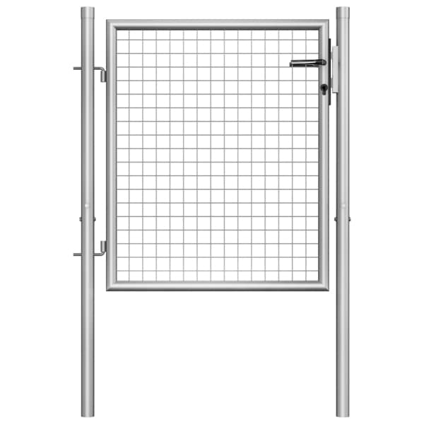 vidaXL Trädgårdsgrind galvaniserat stål 105x75 cm silver Silver