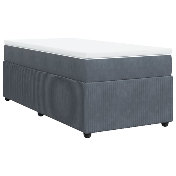 vidaXL Ramsäng med madrass mörkgrå 80x200 cm sammet Grå