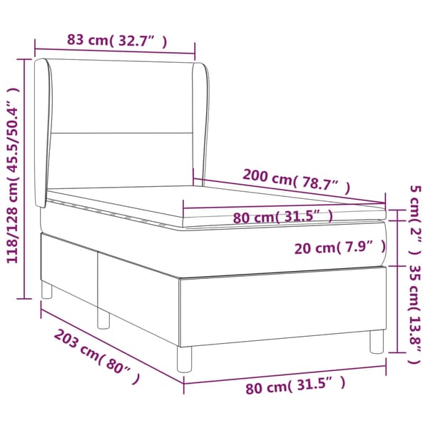 vidaXL Ramsäng med madrass rosa 80x200 cm sammet Rosa