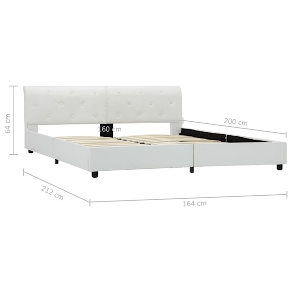 vidaXL Sängram vit konstläder 160x200 cm Vit