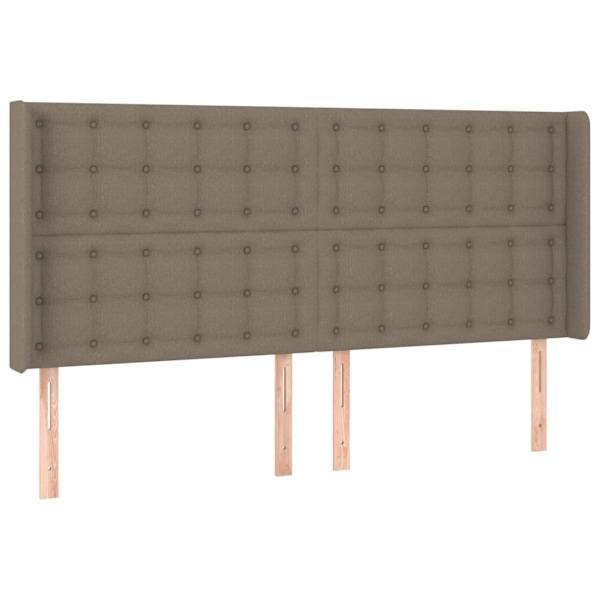 vidaXL Sänggavel med kanter taupe 203x16x118/128 cm tyg Taupe