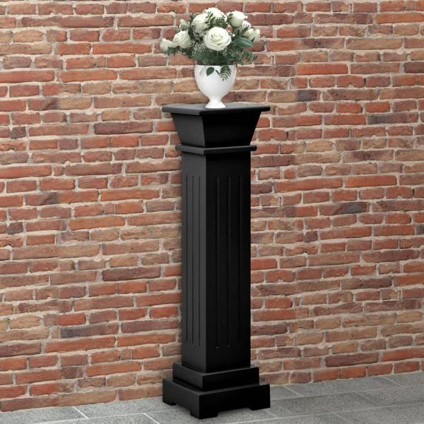 vidaXL Klassisk blompelare svart 17x17x66 cm MDF Svart