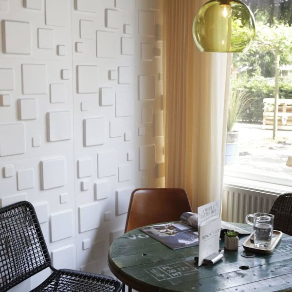 WallArt 3D Väggpaneler 24 st GA-WA09 fyrkantig Vit