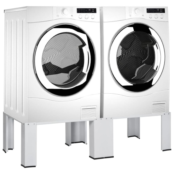 vidaXL Dubbel förhöjningssockel för tvättmaskin och torktumlare Vit